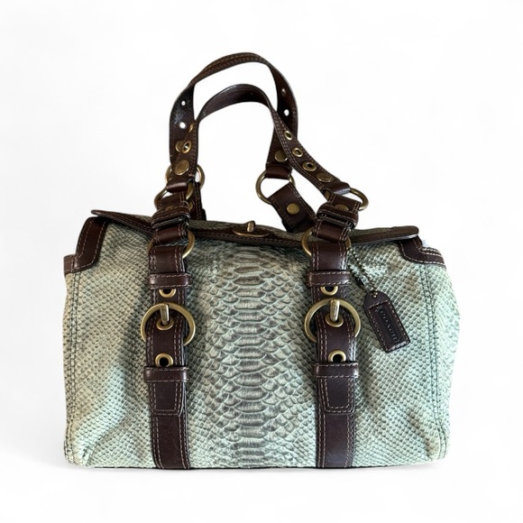 Vintage Y 2K Coach Rare Sage Chelsea Python Shoulder Bag One Of A Kind Y2K